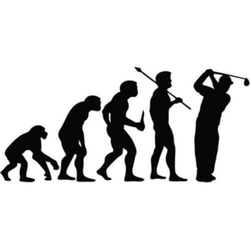 15.2CM*7.1CM Car Styling To Play Golf Evolution Car Stickers Black Silver S2-0030