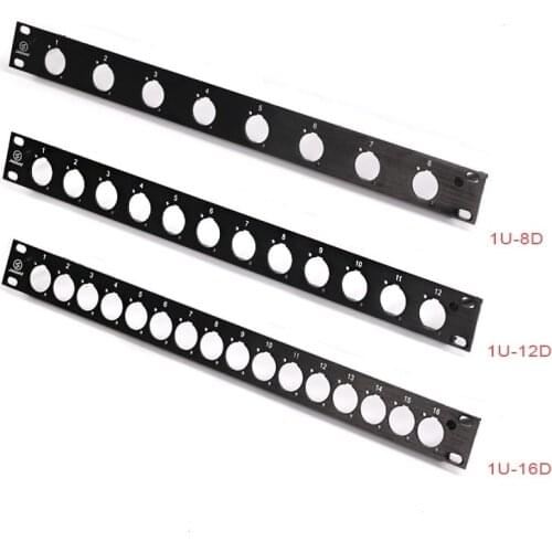 1U Rack Patch Panel 8 12 16 Way Mount Socket For Audio/Video/Sound/XLR/Caron Connector