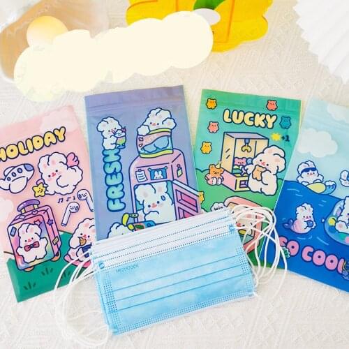 4Pcs New Cute Waterproof Portable Face Masks Case Storage Bag Mask Storage Clip Holder Portable Multifunctional Organizer Bag