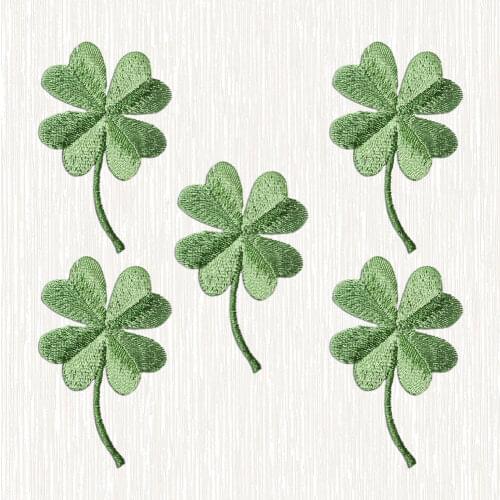 5 Pcs Hot-melt Sticker Adhesive Safe Leaf Clover Embroidery Patch Patchwork Supplies Clothes Patches for Jeans