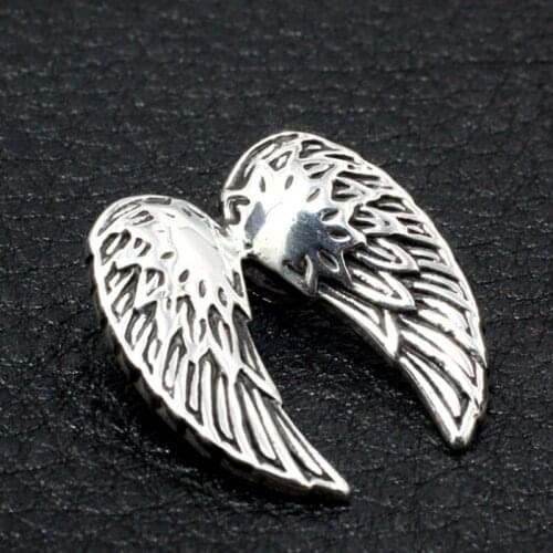 925 Sterling Silver handmade cute angel wing Pendant Charm jewelry A5308