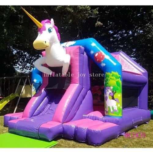 Free ship to door!Rainbow Unicorn Bounce House,4.5x4m commercial rental Inflatable Bouncer castle