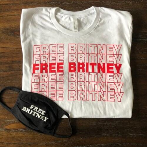Free Britney Womans T Shirts Cotton Plus Size Tops Save Britney Women Rights Feminist Clothes #Freebritney Female Dropshipping