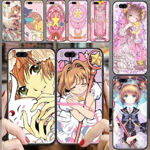 Card Captor Sakura Cartoon Cute Phone case For Xiaomi Mi Max Note 3 A2 A3 8 9 9T 10 Lite Pro Ultra black tpu cell cover luxury