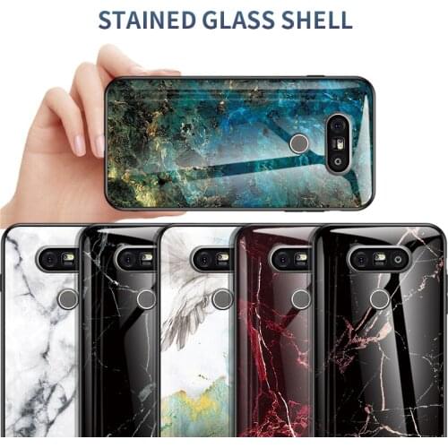 Case For LG G5 G6 G7 G8 Thin Q Back Cover Coque LG G7 case luxury 9H Tempered Glass Marble Soft case For LG G5 G6 G7 G8 case