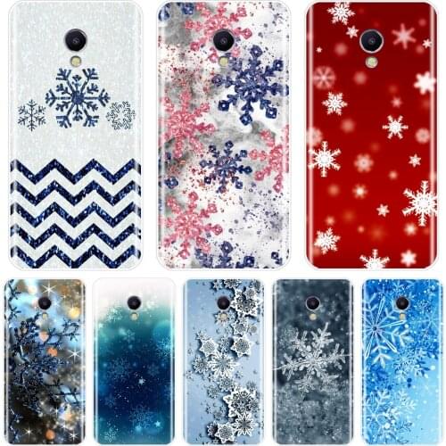 Red Snowflake Christmas Phone Case For Meizu M2 M3 M5 M6 Note Silicone Soft Back Cover For Meizu M6 M6S M6T M5 M5C M5S M3 M3S M2