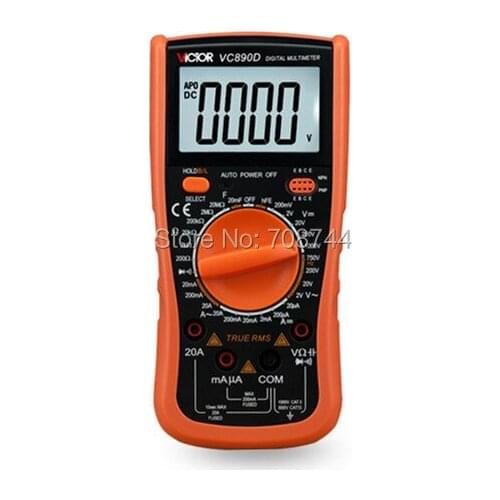 VICTOR VC890D Digital Multimeter True RMS 2000uF Backlight Tester Capacitance Meter