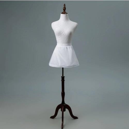 Children Flower Girl Vintage Short White Petticoat Ballet Bubble Tutu Skirt Underskirt 1 Hoop 1 Layer Half Slip Elastic Waist