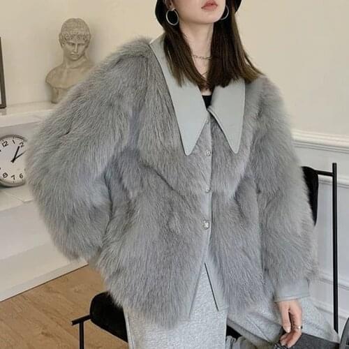 Women Winter Fake Fox Fur Jacket Warm Faux Fur Coat abrigo invierno mujer grueso Мех и искусственный мех casaco pelucia feminino