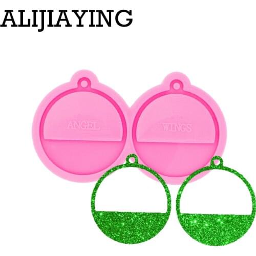 DY0434 Glossy Semicircle Circle Shape Earrings Silicone Mold Resin Pendant Mould for Epoxy Jewelry Making DIY Crafts