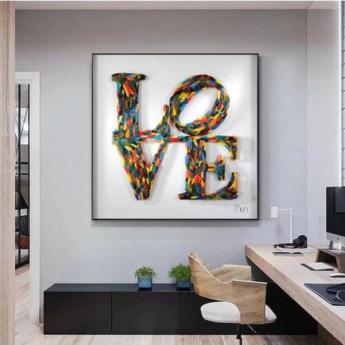 Graffiti Colorful Letter Love Art Canvas Print Painting Abstract Wall Picture For Living Room Home Decor Poster Oil Paintings