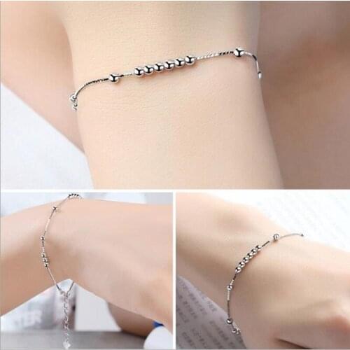 Exquisite Creative Wild 925 Sterling Silver Jewelry Not Allergic Fashion Simple Ball Accessories Beads Female Bracelets SB28