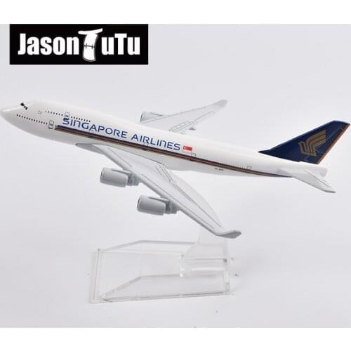 JASON TUTU 16cm Singapore Airlines Boeing 747 Airplane Model Plane Model Aircraft Diecast Metal 1/400 Scale Planes Drop shipping