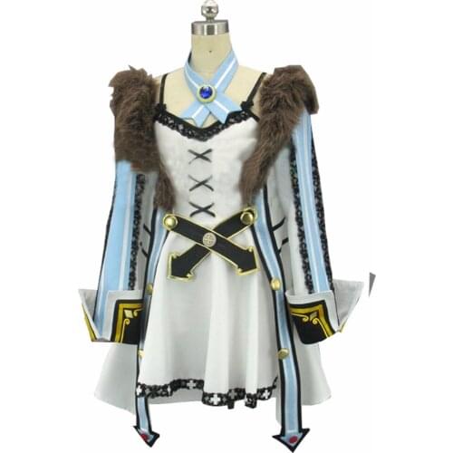 2017 Anime Hyperdimension Neptunia Blanc Cos coat+skirt+hat Cosplay Costume