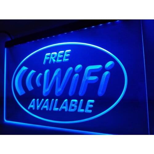 LB571- Free Wi-Fi Internet Access Cafe LED Neon Light Sign home decor crafts