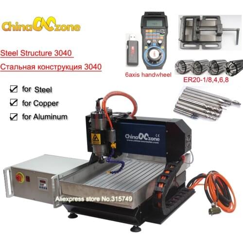 Mini CNC 3040 Engraving machine for steel copper aluminum 3-axis 2200W water cooling spindle mini desktop stone cnc router