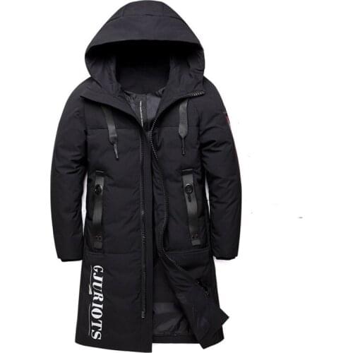 2019 New Mens Clothing Winter Warm Down Jacket Hooded Thick Long Slim Duck Down Coat Male Red Black Brand Clothes Plus Size 5XL