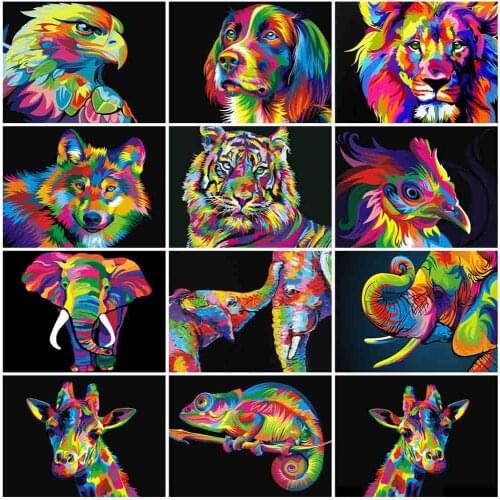 HUACAN Painting By Numbers Wolf DIY Pictures By Number Animal Drawing On Canvas Hand Painted Paintings Deer Gift Kits Home Decor