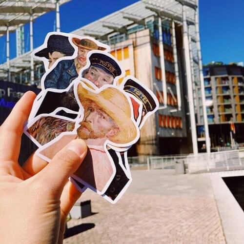 10 pcs Van Gogh famous painting stickers suitcase stickers refrigerator mobile phone guitar skateboard stickers kids stickers