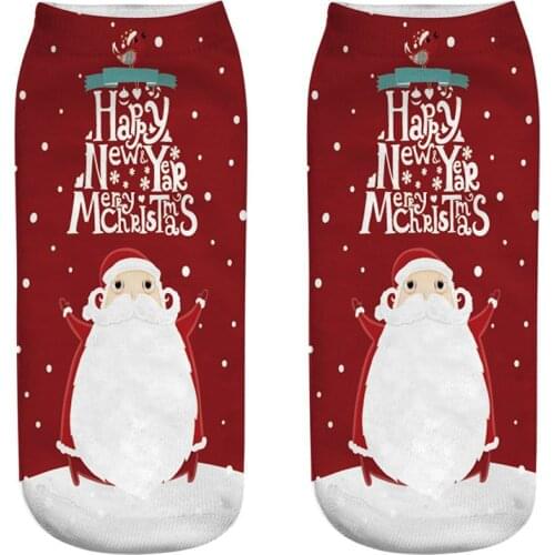 Socks Women 9 Pairs Set Snowman Reindeer Christmas Tree Santa Claus Gift Fashionable 3D Print Cute Fun Feet Bare Cotton Socks