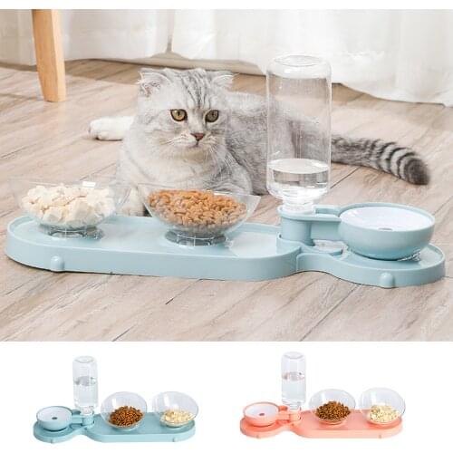 New Pet Dogs Cats Double Bowls Automatic Pets food feeder Container Dispenser For Dogs Cats Drinking High Quality Pet Products