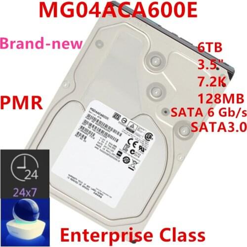 New HDD For Toshiba Brand 6TB 3.5" 7.2K PMR SATA 6 Gb/s 128MB 7200RPM For Internal HDD For Enterprise Class HDD For MG04ACA600E