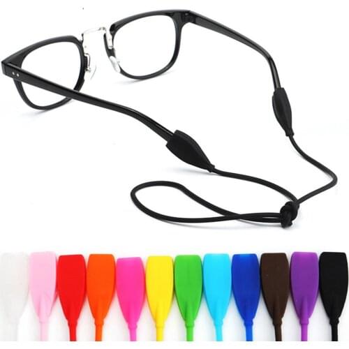 24pcs/lot Flat Elastic Silicone Sunglasses Glasses Eyeglasses Cord Chain Eyewear Neck Holder 55cm