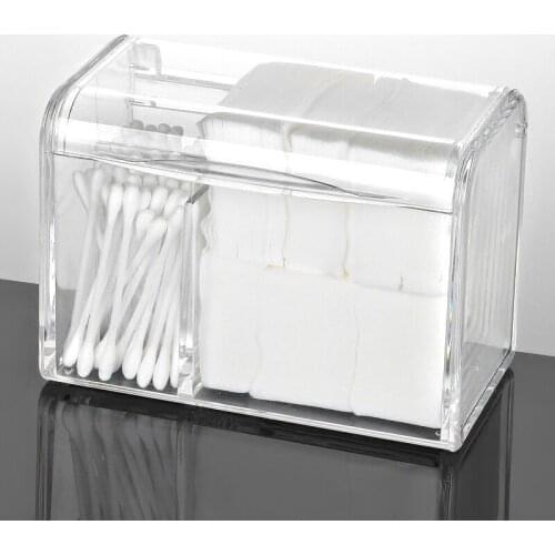 Dustproof Makeup Cotton Pads Organizer Acrylic Cosmetic Swabs Storage Containers With Lid Waterproof Transparent Makeup Holder