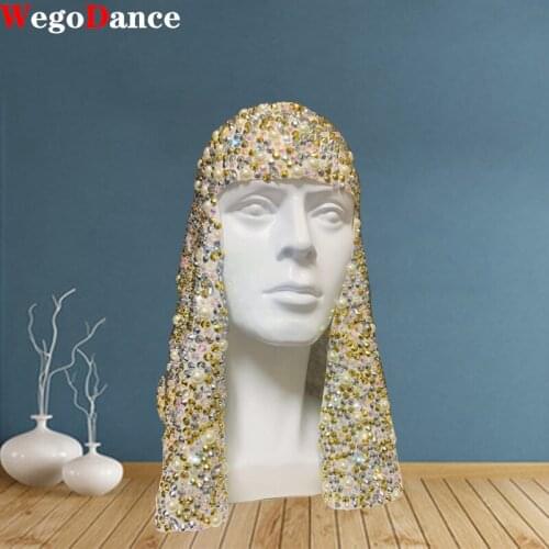 Luxury Rhinestone Forehead Headpiece Tassel Bridal Head Chain for Women Handmade Crystal Hair Pieces Headwear Accessories Hat