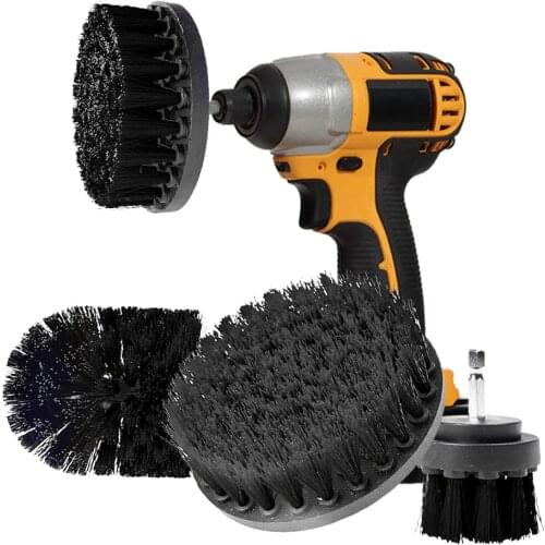 2/3.5/4inch Black Drill Power Scrub Clean Brush For Leather Plastic Wooden Furniture Car Interiors Exterior Cleaning Power Scrub
