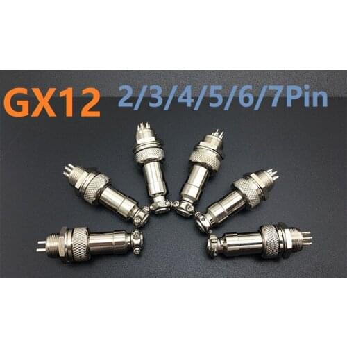 10Sets GX12 Male & Female 2/3/4/5/6/7Pin 12mm Wire Panel Connector Aviation Plug Circular Socket Plug