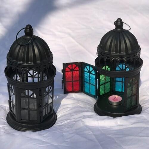 Hanging Vintage Candle Holder Metal White Bulk Glass Romantic Elegant Simple European Candelabros Porta Velas Home Decoration