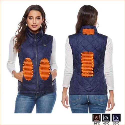 Women Winter USB Heating Vest Smart Heating Cotton Vest Infrared Electr Skating Ski SportWaistcoat Jackets Warm Vest Women