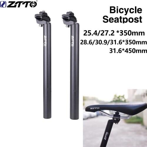 ZTTO MTB Bicycle seat post seatpost 25.4 27.2 28.6 31.6 350mm 450mm Road Mountain Extended bike seat tube Light MTB fixed gear