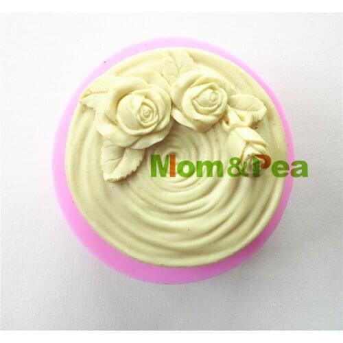 Mom&Pea 0799 Free Shipping Flower Shaped Silicone Soap Mold Cake Decoration Fondant Cake 3D Mold Food Grade