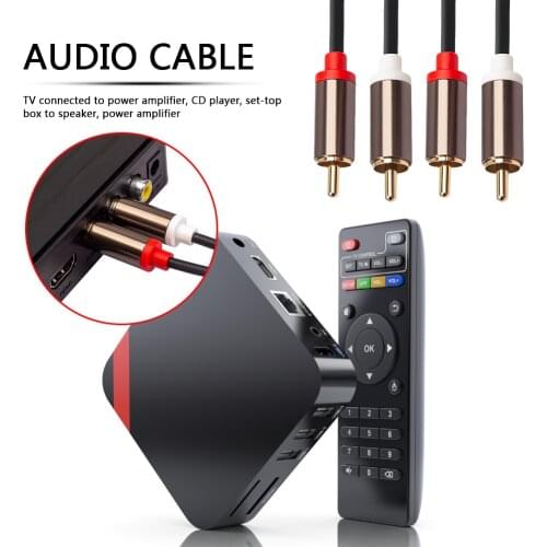 1m 2m 3m 2 RCA to 2 RCA Cable Male to Male Audio Cord for Home Theater DVD TV Amplifier CD Soundbox Speaker