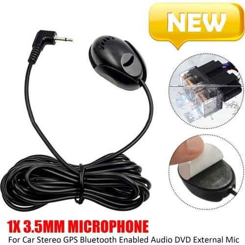 1pc 3.5mm Car External Mic Cable Mini Portable 3.5mm Wired Car Microphone Mic for Car DVD Radio Stereo Player
