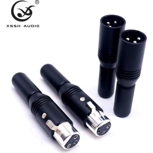 2pairs/4pairs female male XLR Hi-end XSSH YIVO Audio Black Metal 62% Copper plated Silver 3 pins XLR balance plug Jack connector