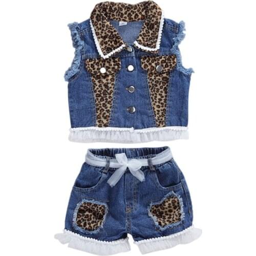 New Summer Toddler Kids Baby Girl Denim Vest Top Coat Pants Shorts Outfits Clothes 2PCS Set