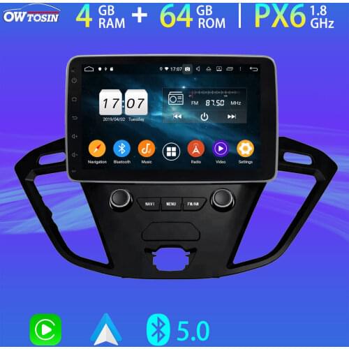 4G SIM PX6 4+64G Android 10 For Ford Transit Tourneo Custom GPS Radio CarPlay WiFi Bluetooth 5.0 Tethering Head Unit Auto Stereo