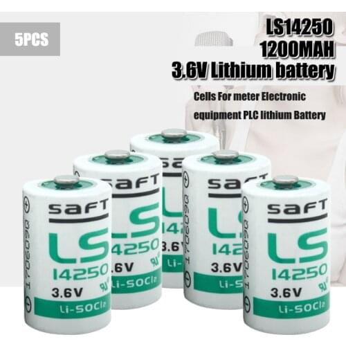 5pcs New Saft 3.6V 1200mAh LS14250 1/2AA R6 SL350 ER14250 LS-14250 Battery For CNC Machine Tools Servers Programming