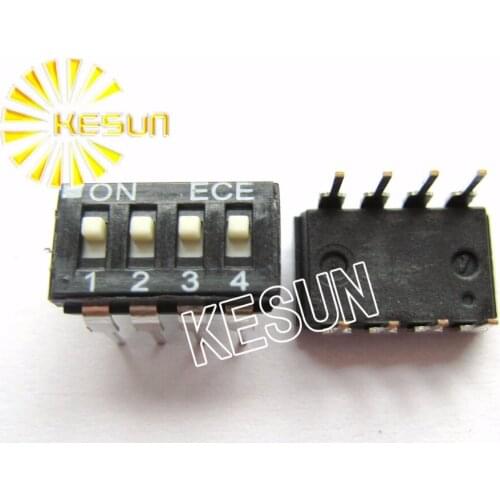 FREE SHIPPING 10PCSx 100% Original EAH104 4 Position 2.54mm Black DIP Switch EAH104EZ
