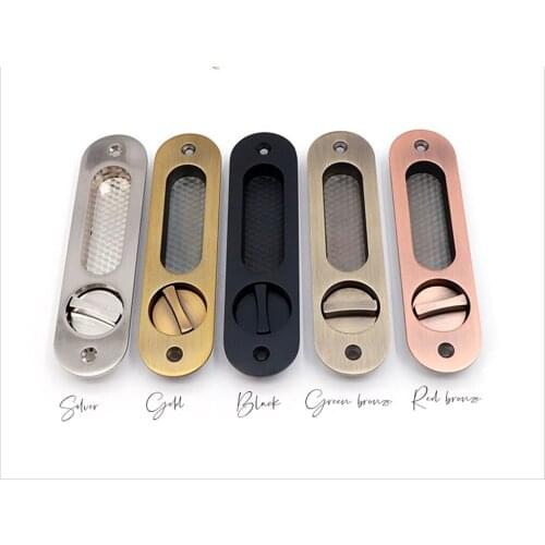 RONGYAO Mute Mortice Sliding Door Lock Hidden Handle Interior Door Pull Lock Modern Anti-theft Wood Door Lock Hardware Zi