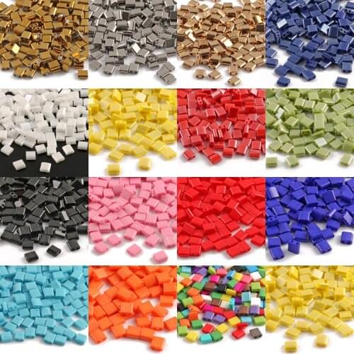 2 Holes Multicolor Miyuki Tila Seedbeads for DIY Jewelry Making Needlework Bracelet Necklace Charms 5*5*2mm/5*2*2mm 50/100pcs