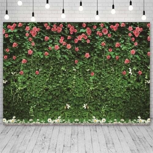 Green Leaves Wall Backdrop for Photography Nature Themed Grass Picture Background Spring Outdoorsy Themed Birthday Party Decor