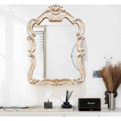 French Retro Wall Bar Milk Tea Shop Decoration Pendant Wabi Wind Entrance Mirror Creative Wall Wooden Ornaments