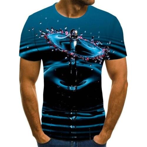 3D Printing T-shirt Mens Cartoon Printing T-shirt Mens Water Drop Casual T-shirt Streetwear 6XL 2021 Fashion Fashion Clothing