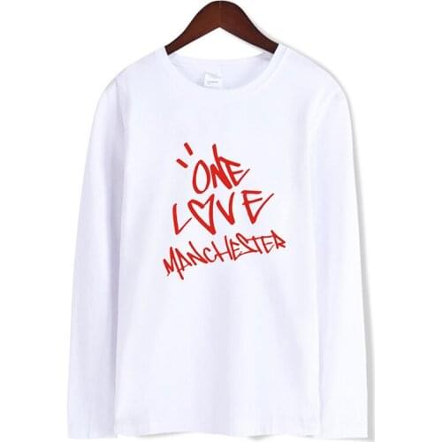 Men Women Fashion One Love Manchester Hip Hop Street Style T Shirts Casual Tee Shirt Tops Long Sleeve T-shirt Sweatshirt Clothes