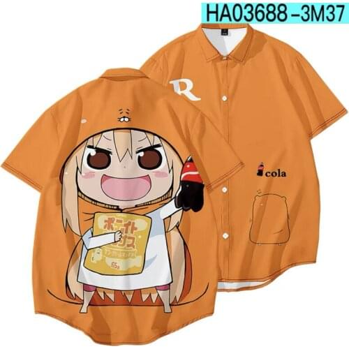 Himouto! Umaru-chan 3D Print Unisex Shirt Casual Short Sleeve Cool Loose Button Streetwear Japanese Anime Overclothes Doma Umaru