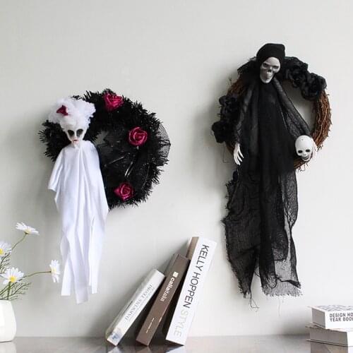 Halloween Ghost Door Hanging Scary Adult Toy Horror Party Wreath Ornaments Horror Door Hanging Halloween Decoration Props